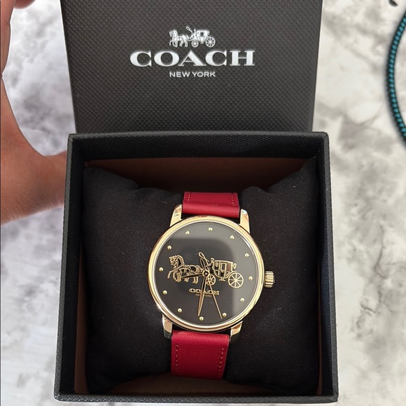 Coach Accessories - Coach Women's Red and Gold Watch